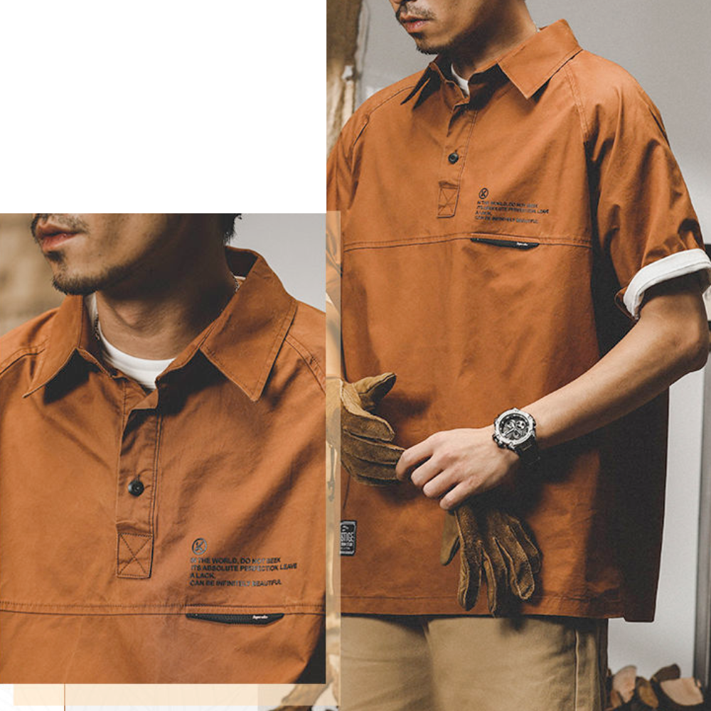 Short Sleeve Popover Shirt for Men
