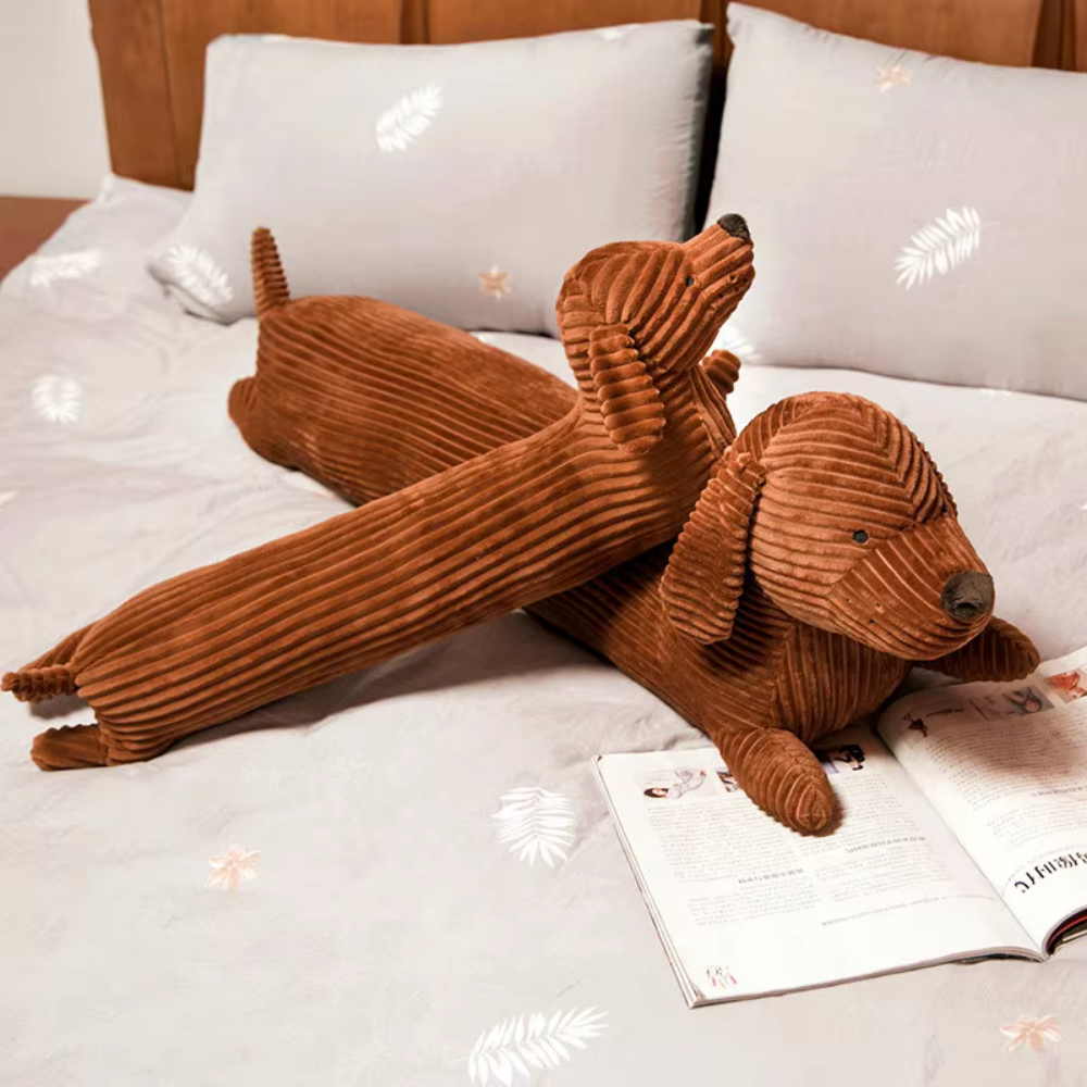 Plush Pillow Featuring a Cartoon Dachshund
