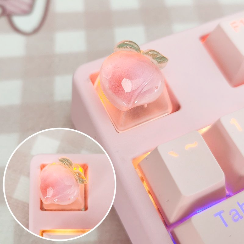 Translucent Keyboard Keycap Set - 6 Pieces for Gaming with Fruit Design