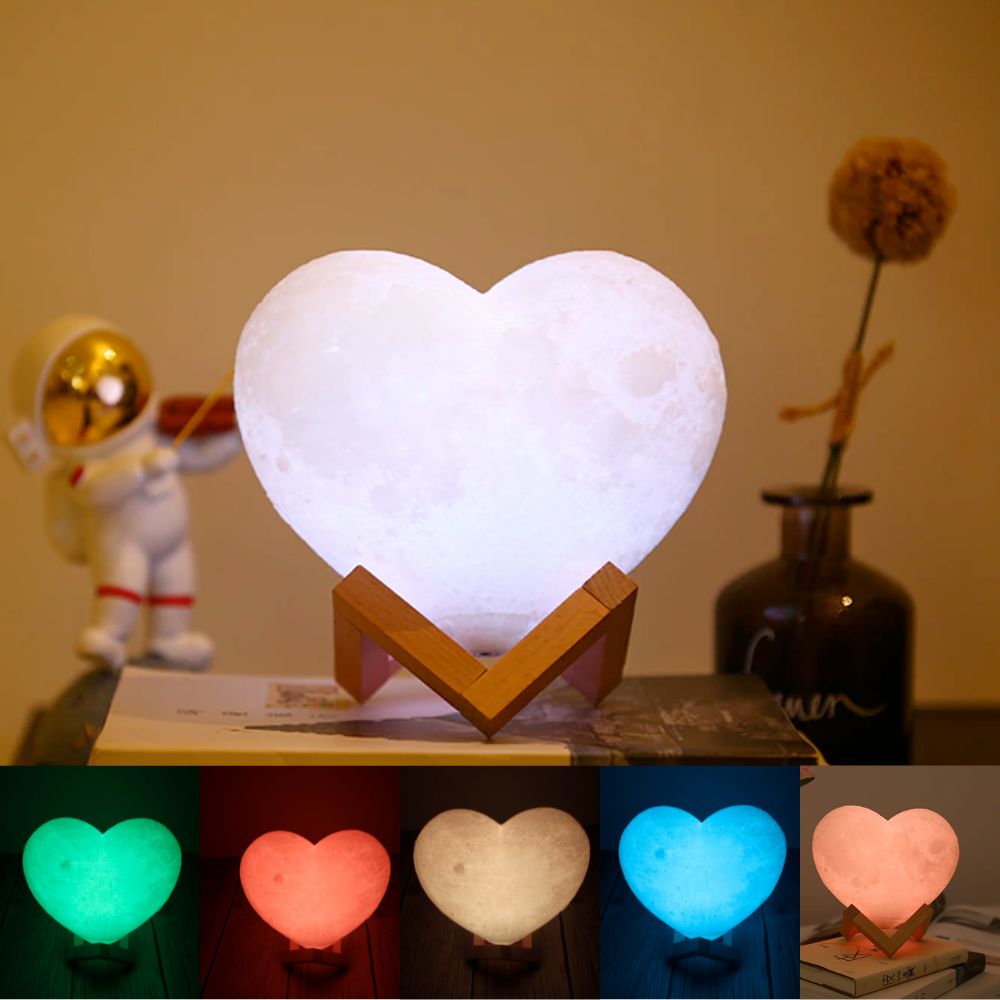 Moonlit Heart Touch Control LED Lamp