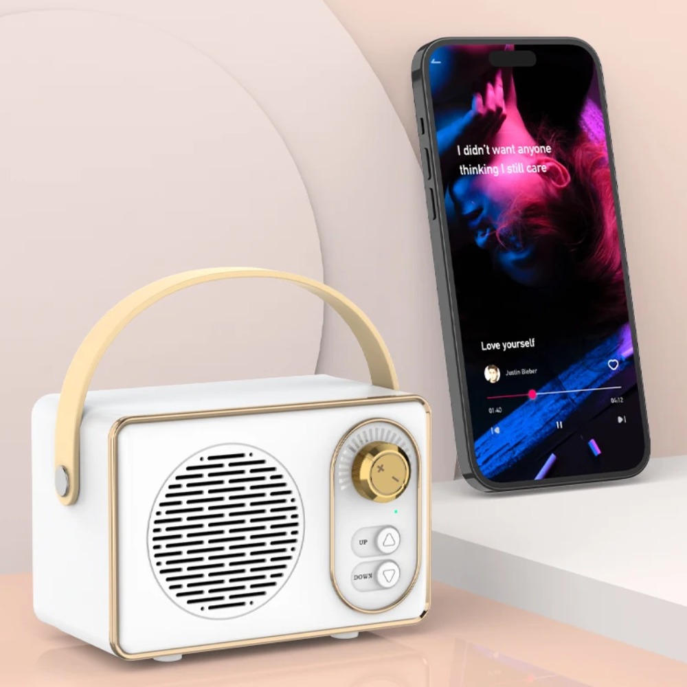 Retro Mini Wireless Bluetooth Speaker with Adjustable Knob