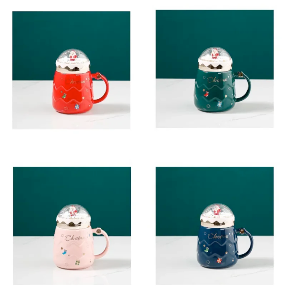 Festive Mug with Cover for Hot Drinks