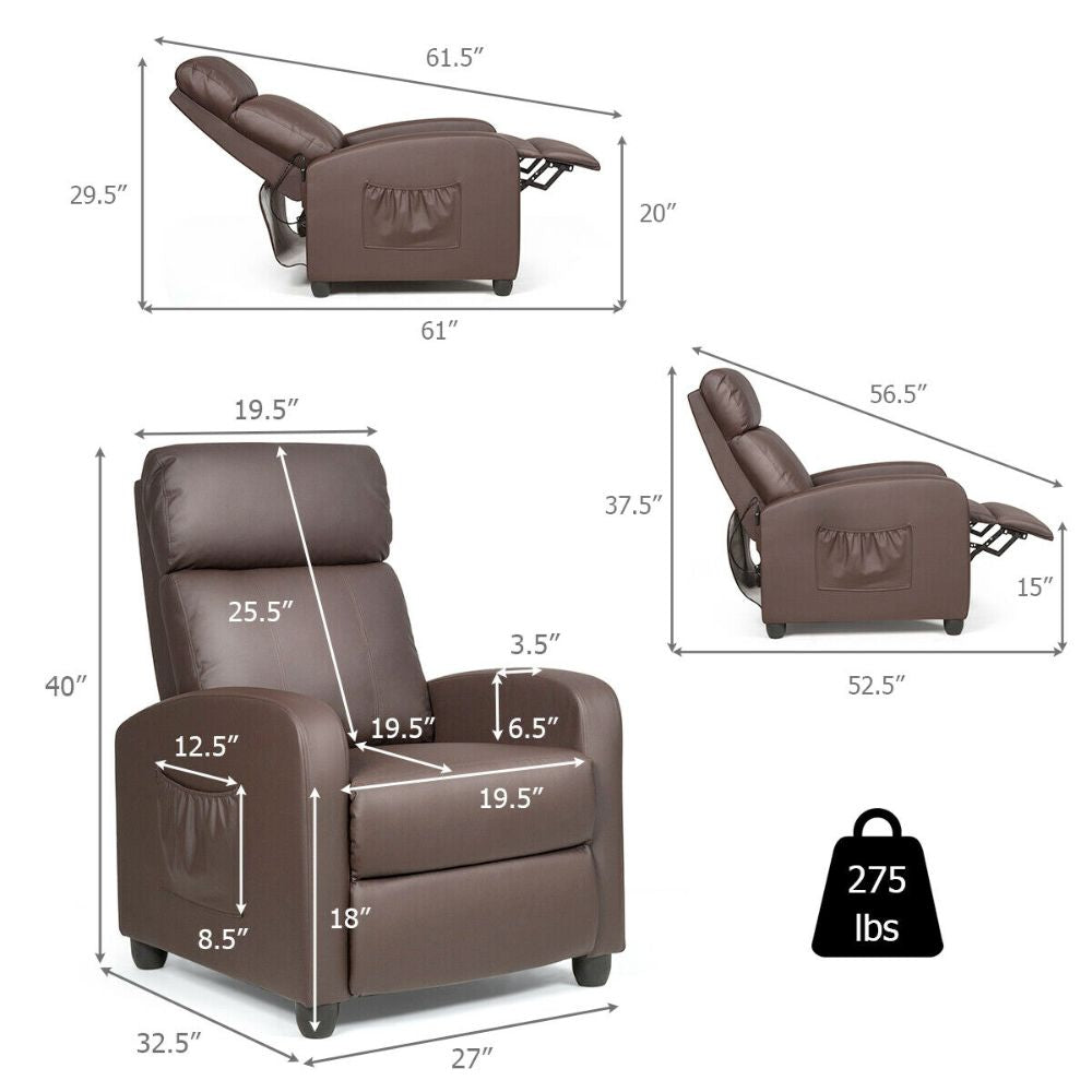 Massage Recliner Chair with Adjustable Footrest