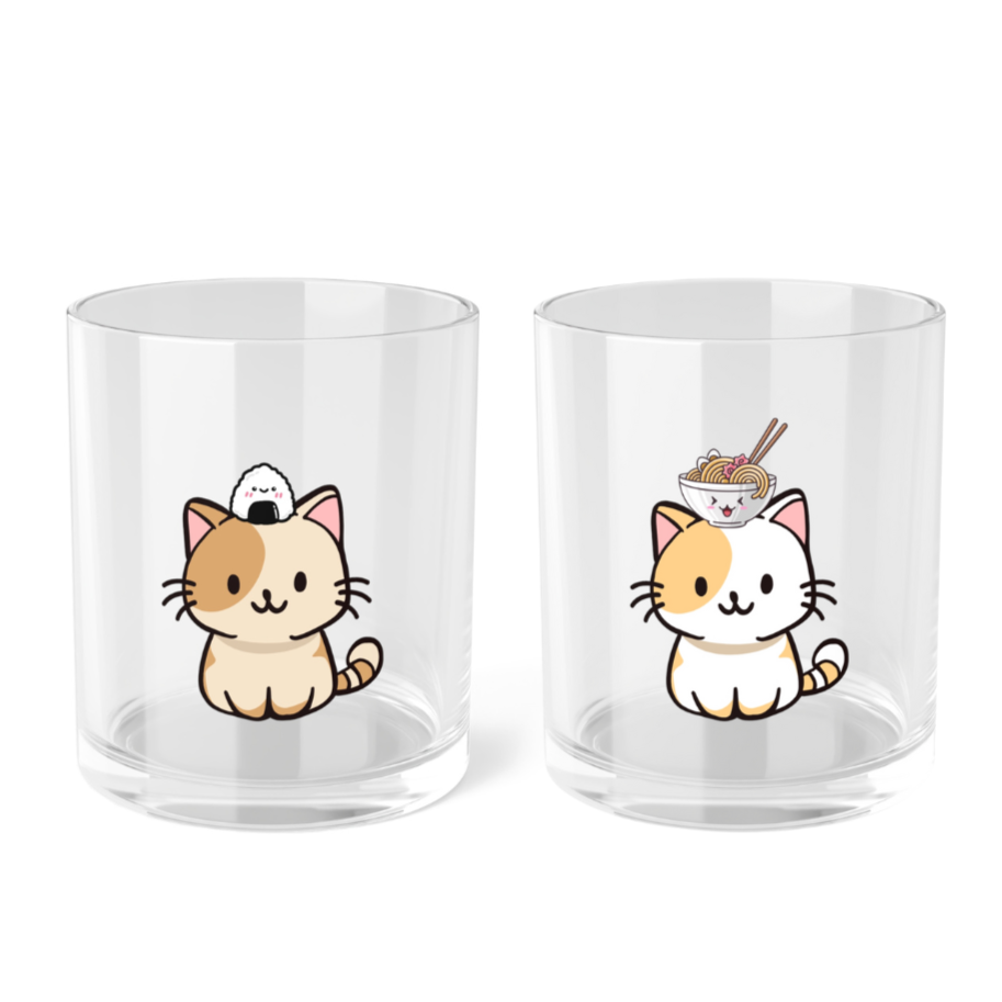 Adorable Foodie Cat Mug Set (2 Pcs)