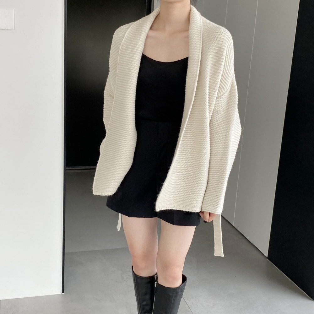 Kimono Style Cardigan with Waist Tie for Women