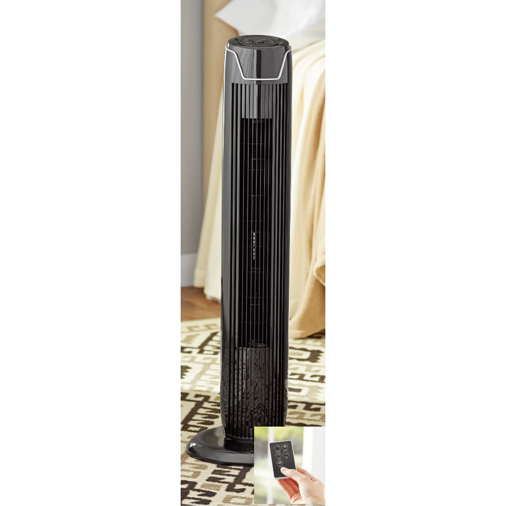 Black Desk and Tower Fan - 36" Portable
