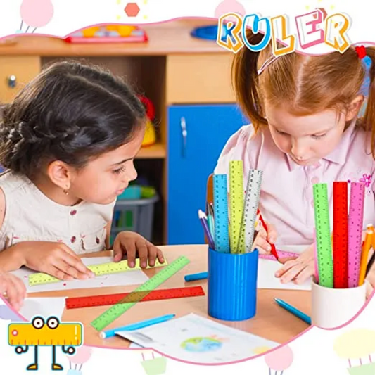 12-Inch Plastic Rulers - 288 Units: Lively See-Through Translucent Design