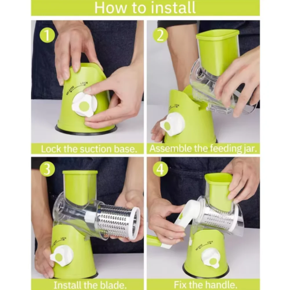 Stainless Steel Manual Vegetable Grater and Slicer