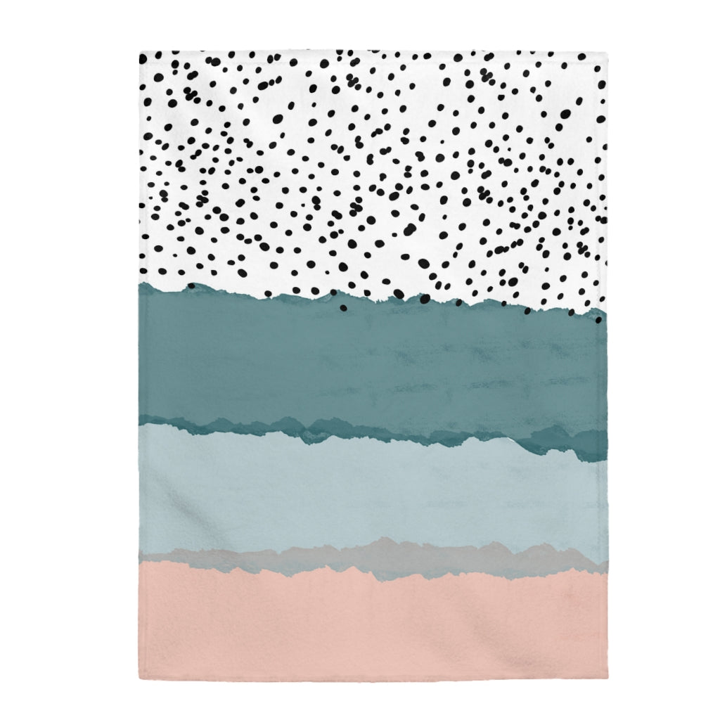 Plush Throw Blanket with Abstract Lines - Available in 3 Sizes