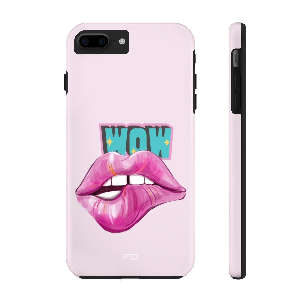 Durable iPhone Case with Wireless Charging for Bold Lips Design