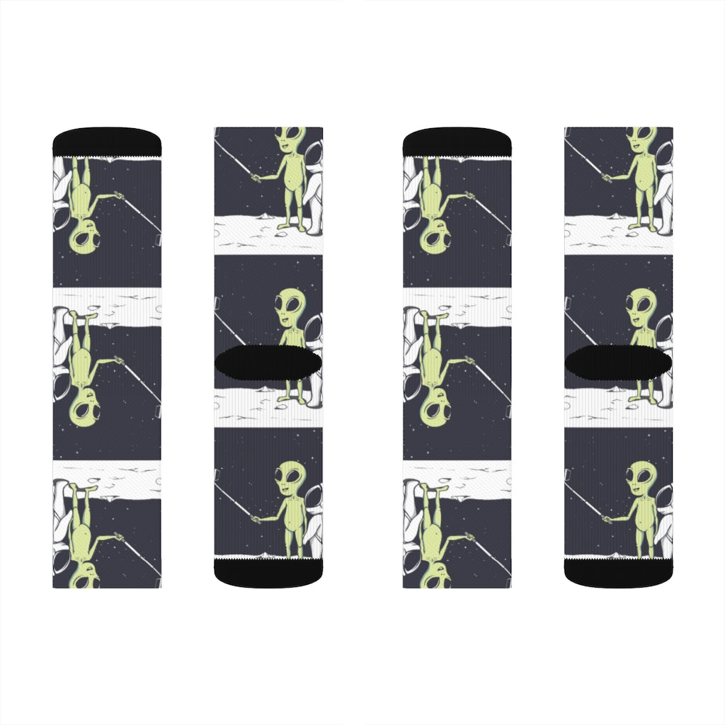 Quirky Extraterrestrial Selfie Socks