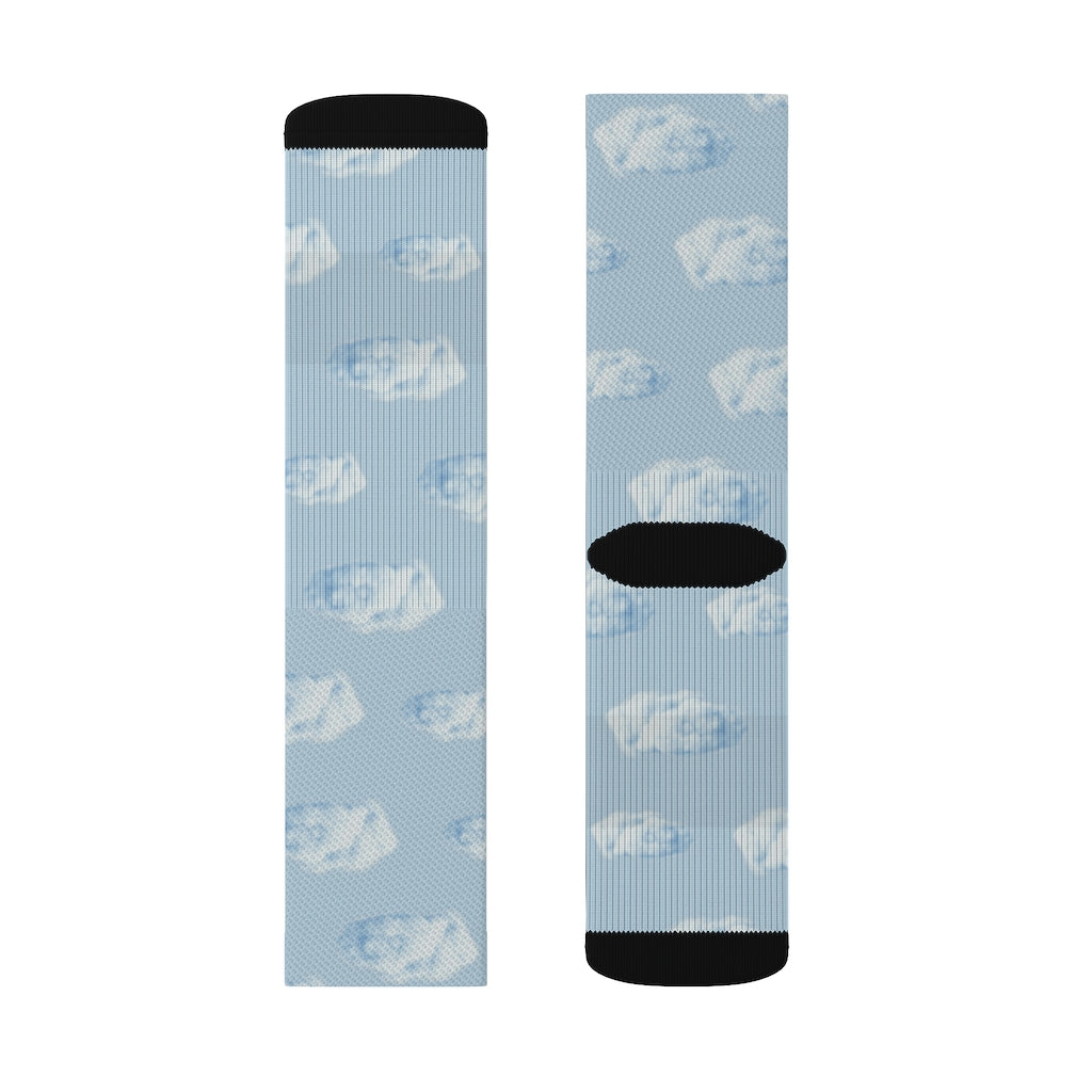 Realistic Cloud Walking Fun Socks