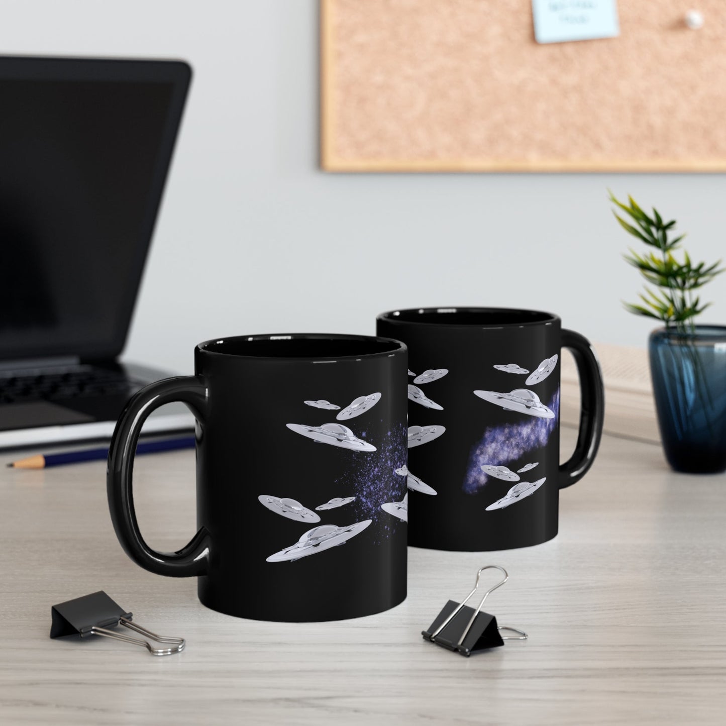 Black Flying Saucer Coffee Tea Mug