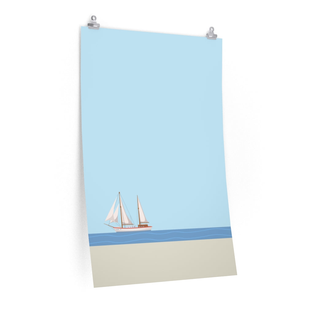 Ocean Sailing Boat Art Print
