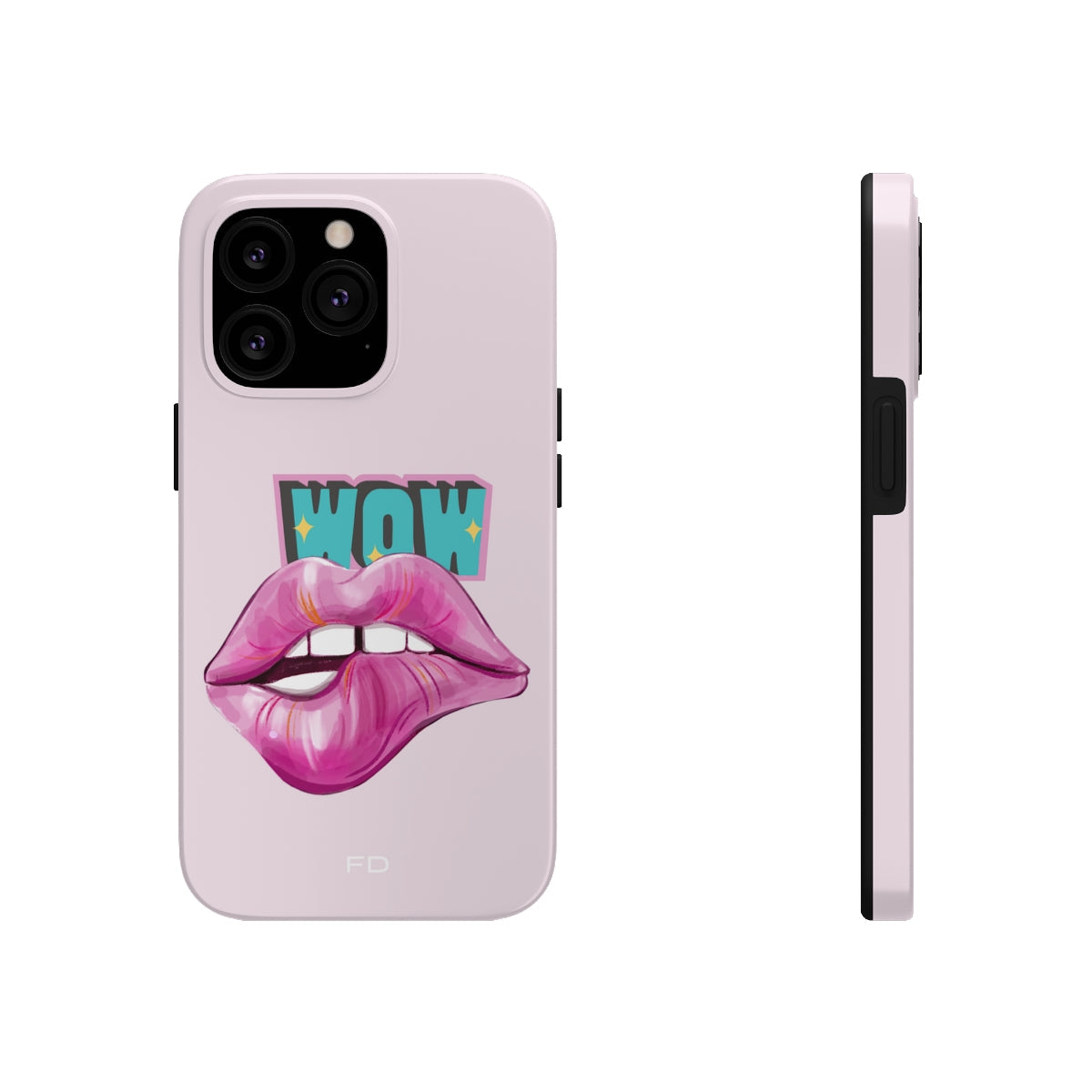 Durable iPhone Case with Wireless Charging for Bold Lips Design