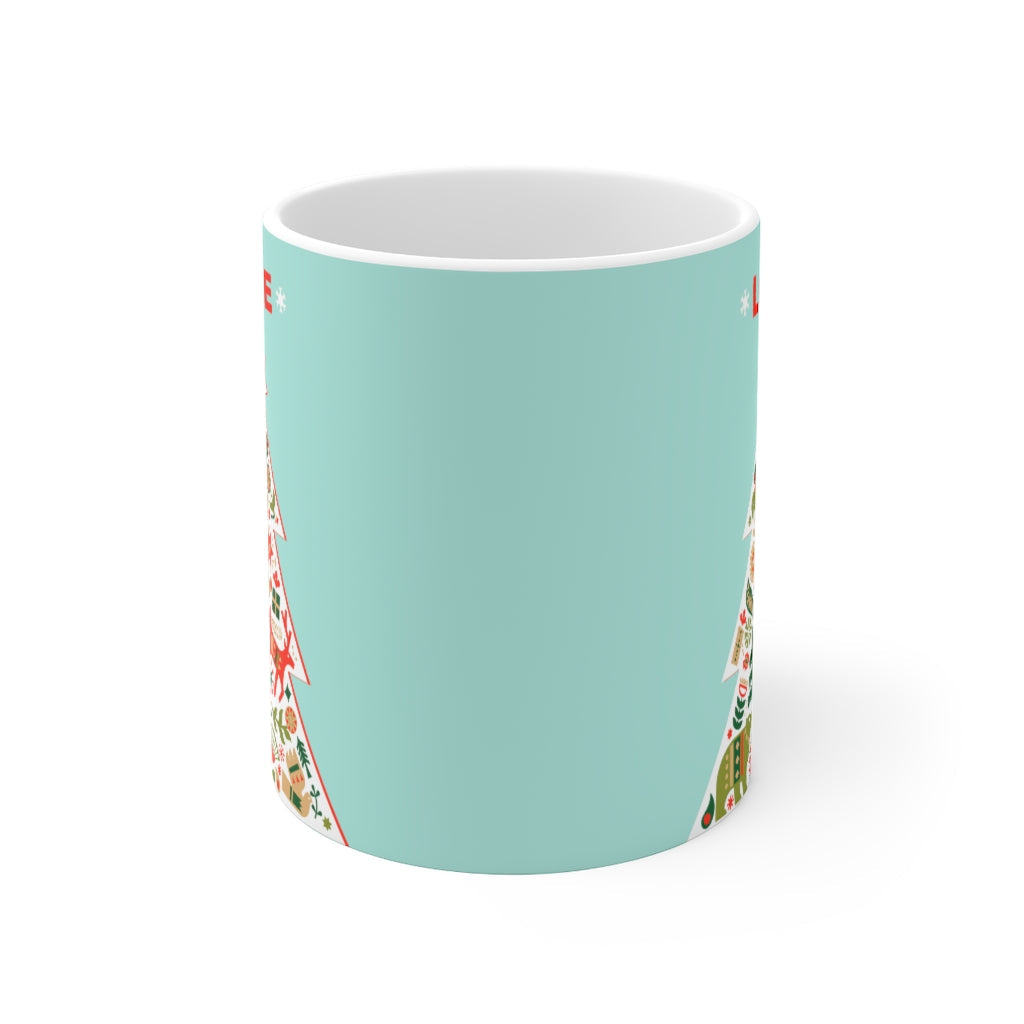 Love-Filled Ceramic Mug for Christmas Tree Lovers - 11oz