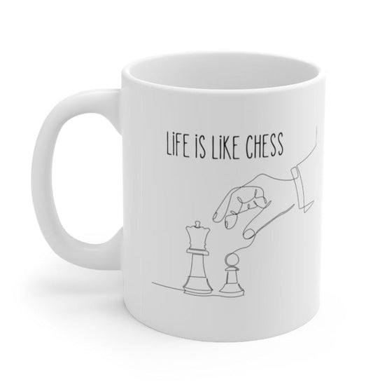 Life's Chess Game Ceramic Mug for Devoted Chess Enthusiasts 11oz