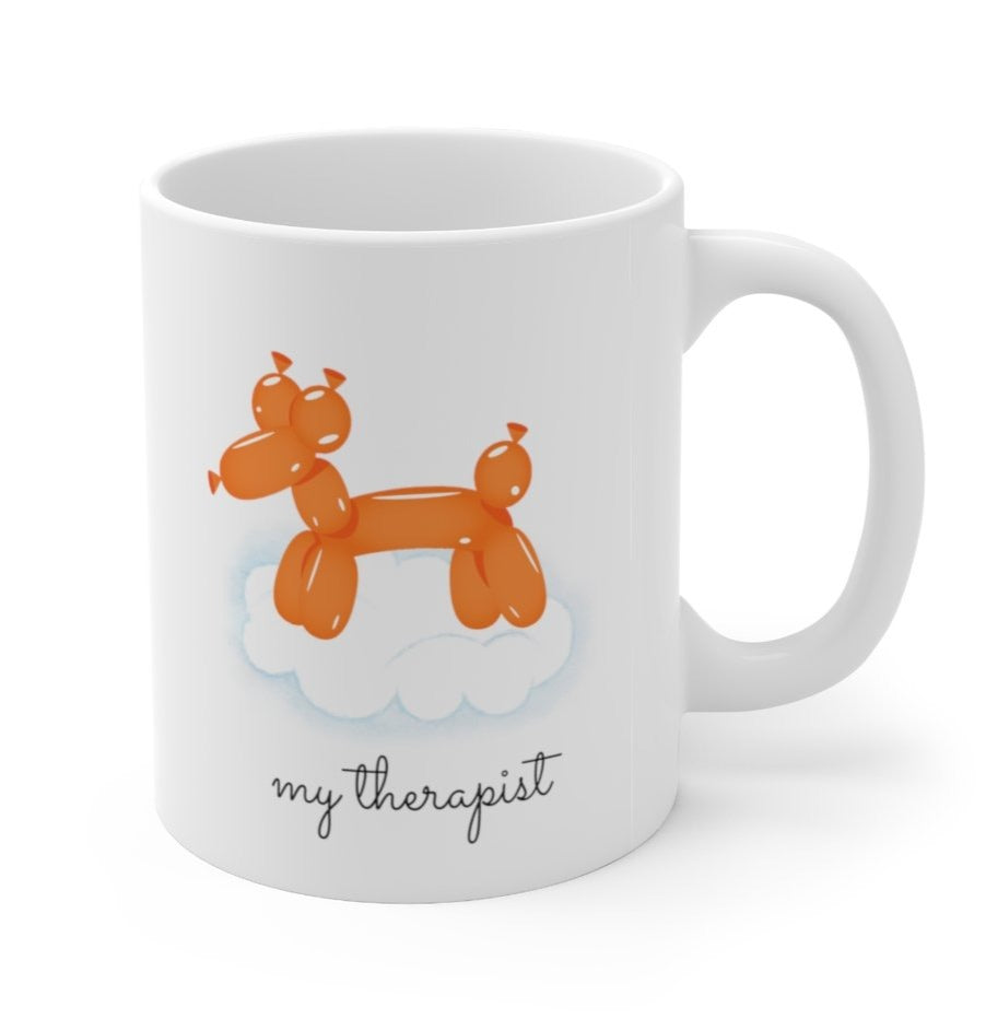 Mug with a Theme of an Orange Balloon Canine