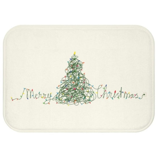 Christmas Tree Lights Bathroom Rug - Festive Home Decor