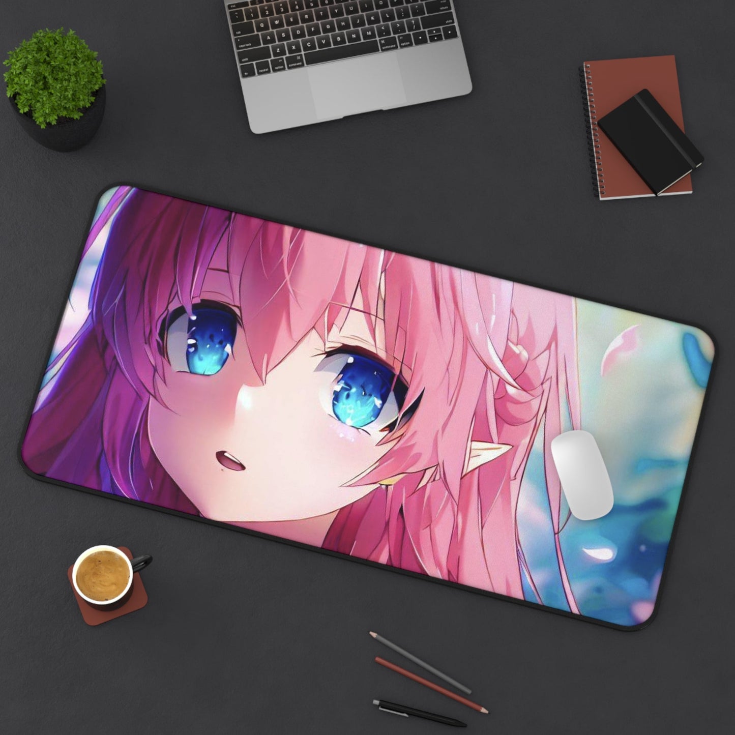 Mystical Anime Girl Large Mouse Pad for Computers