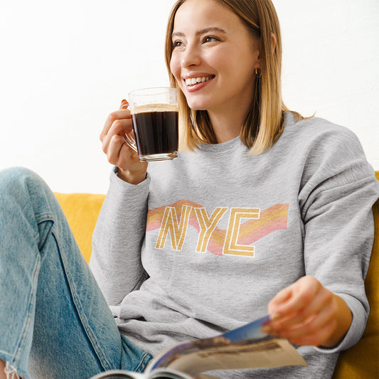 Retro 70's Crewneck Sweatshirt for Women in New York City Style