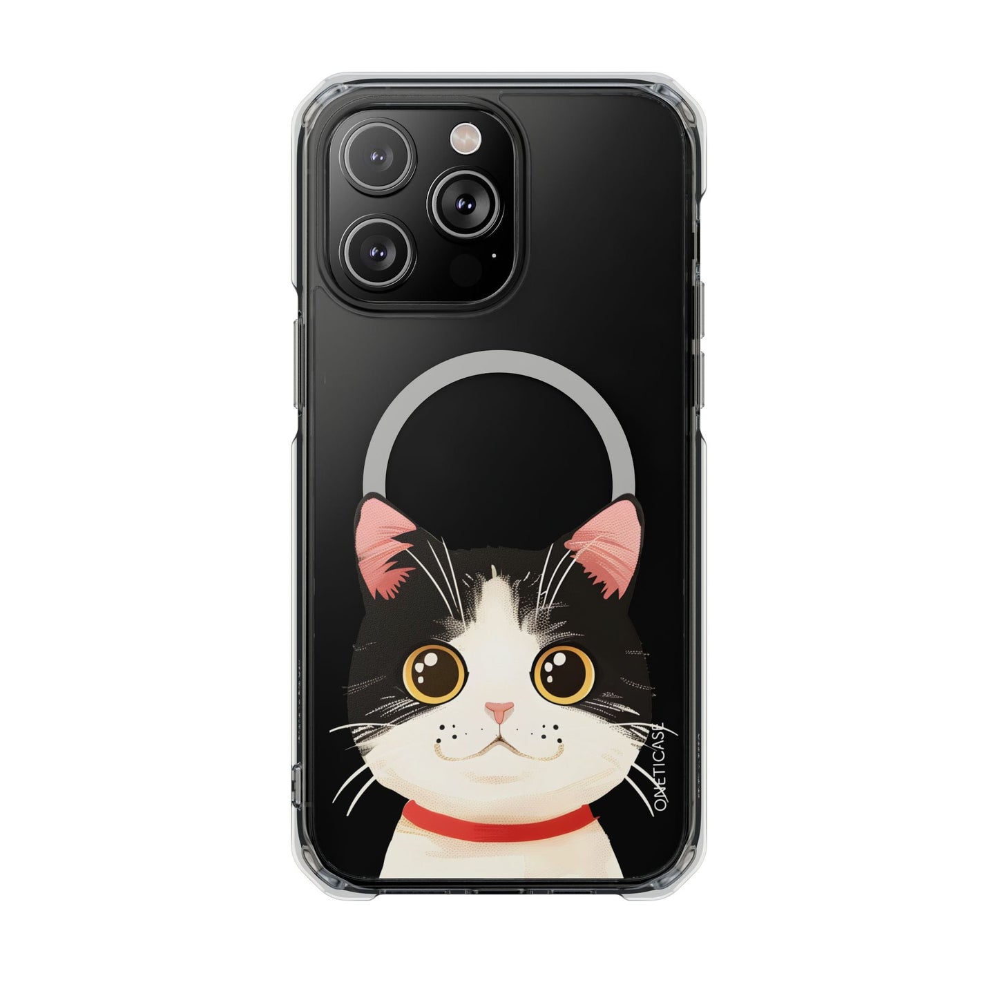 Clear Magnetic Tuxedo Cat Phone Case for iPhone Models