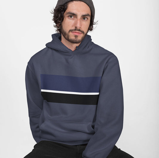 Multi-Stripe Hooded Sweater for Men
