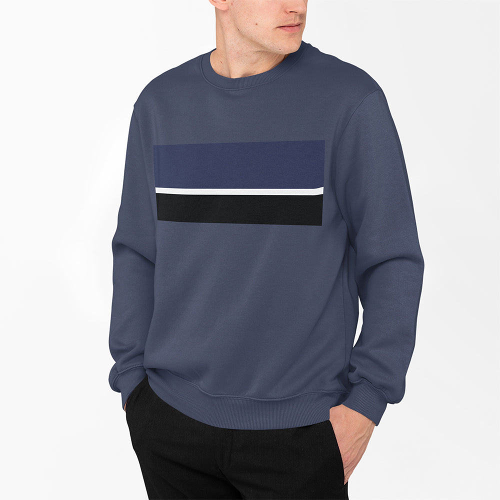 Multi-Strip Crewneck Sweatshirt for Men