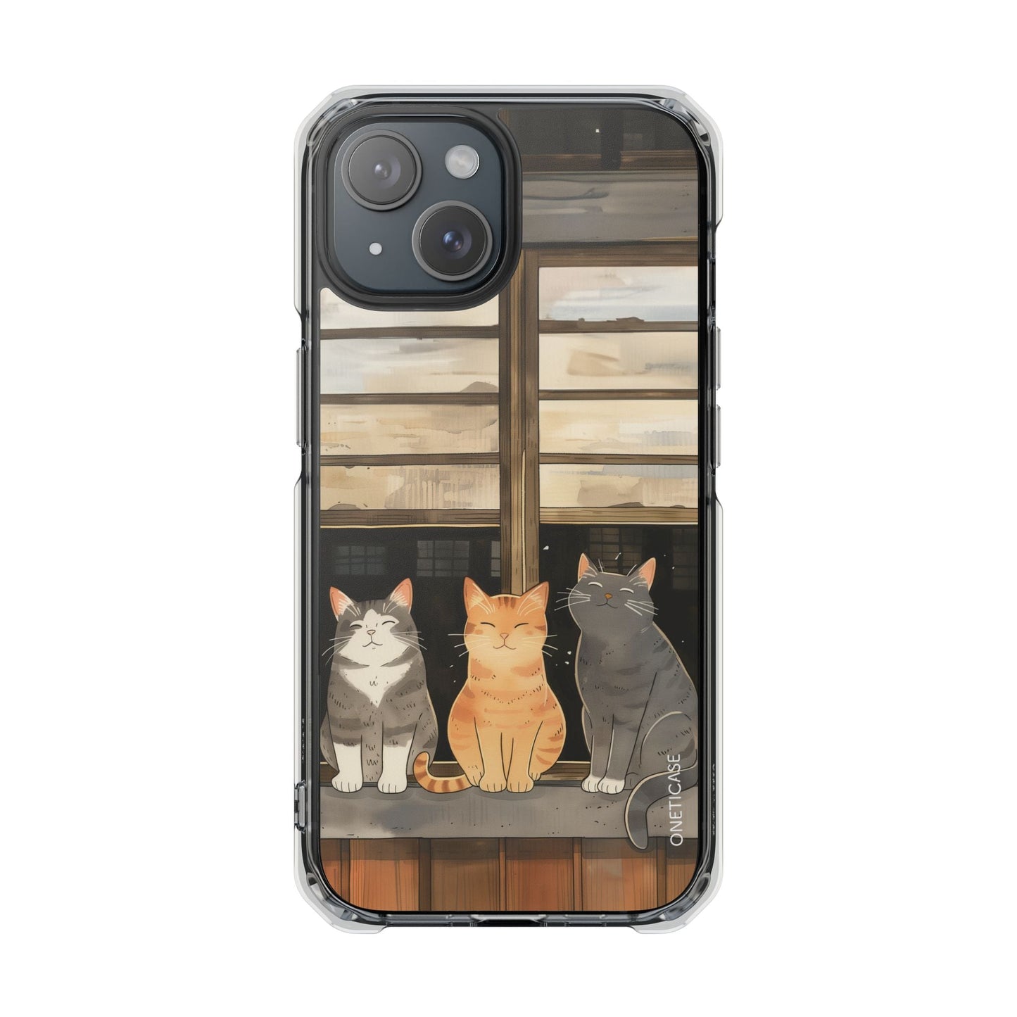 Magnetic Clear Case for iPhone Series - Cat Lovers' Chilling Edition