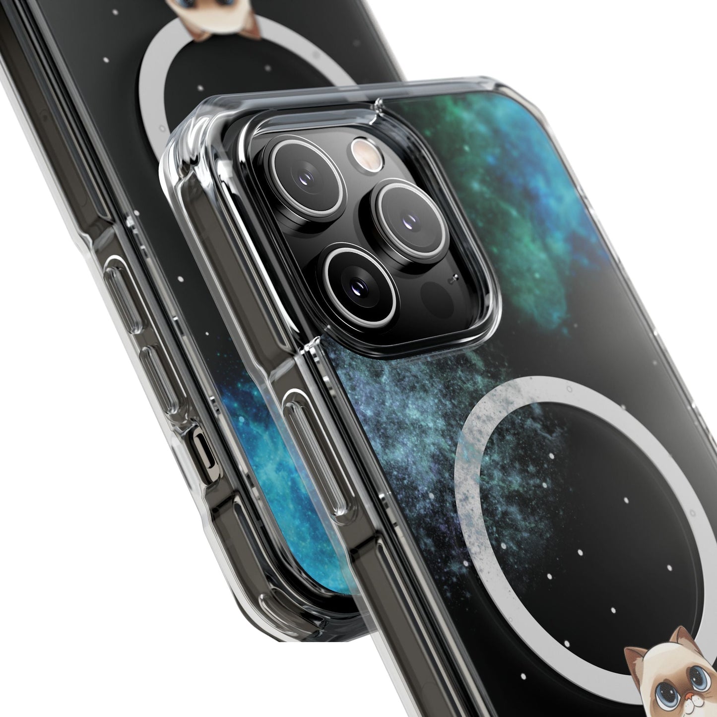 Spacey Siamese - Nebula Magnetic Clear Case for iPhone Models
