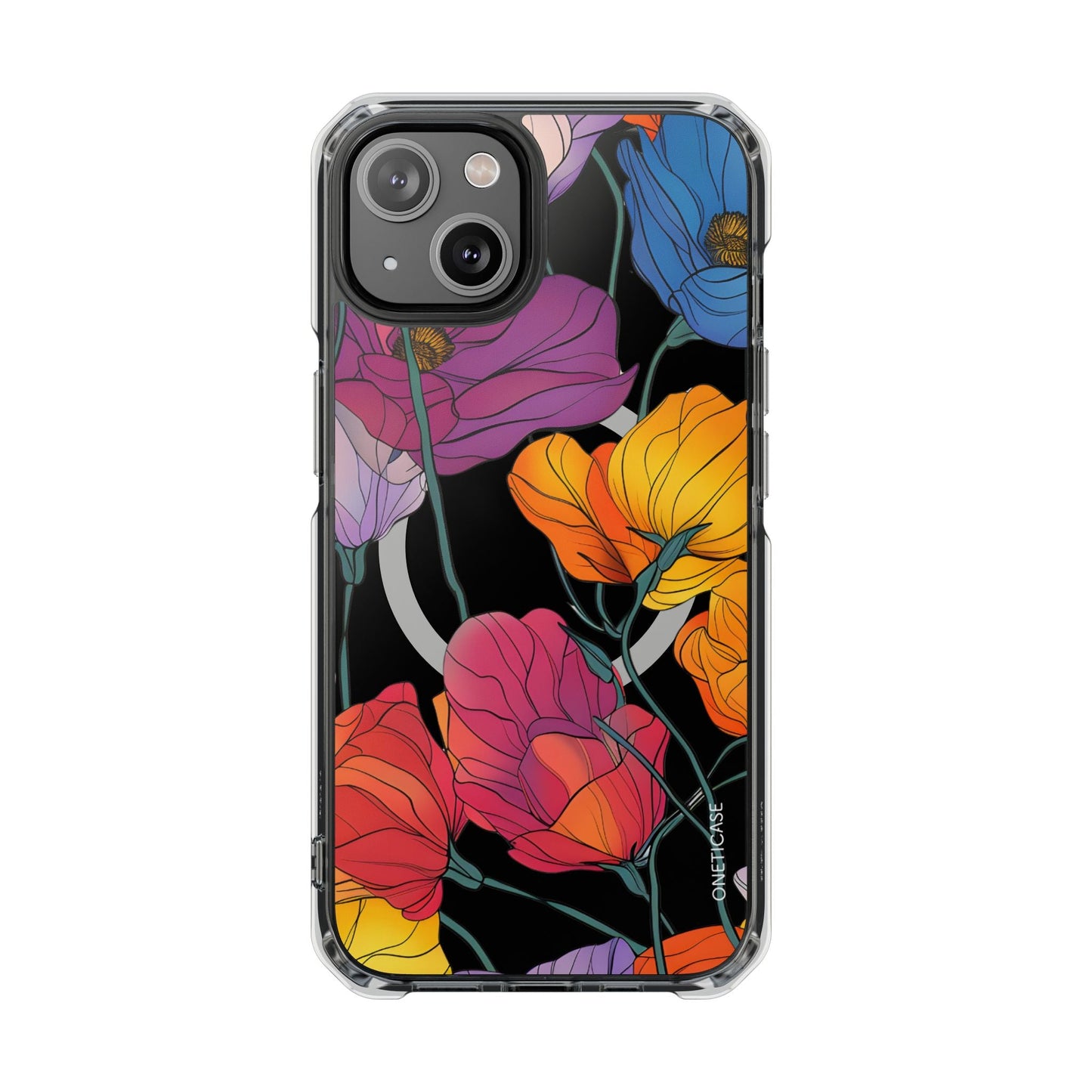 Magnetic Clear Case for iPhone Series - Blossom Design