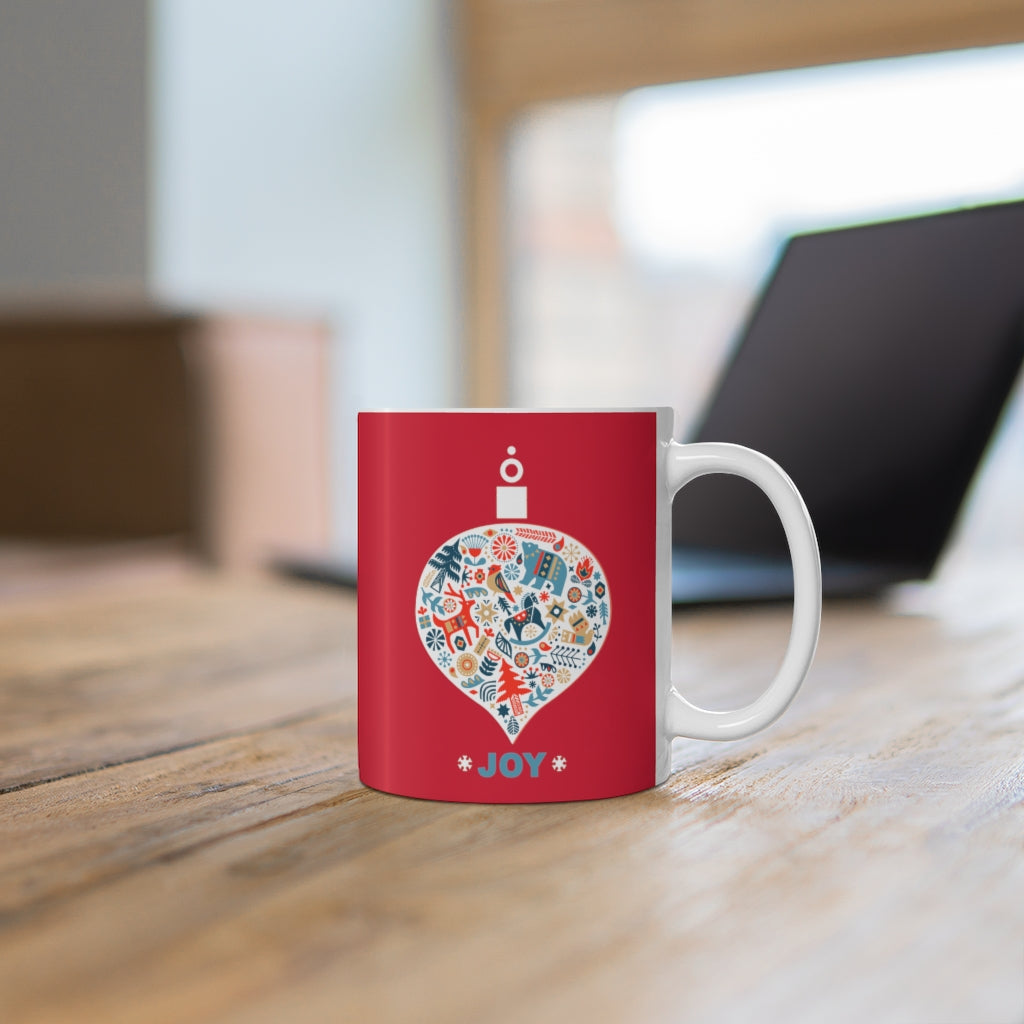 Ceramic 11oz Mug for a Festive Holiday Ornament