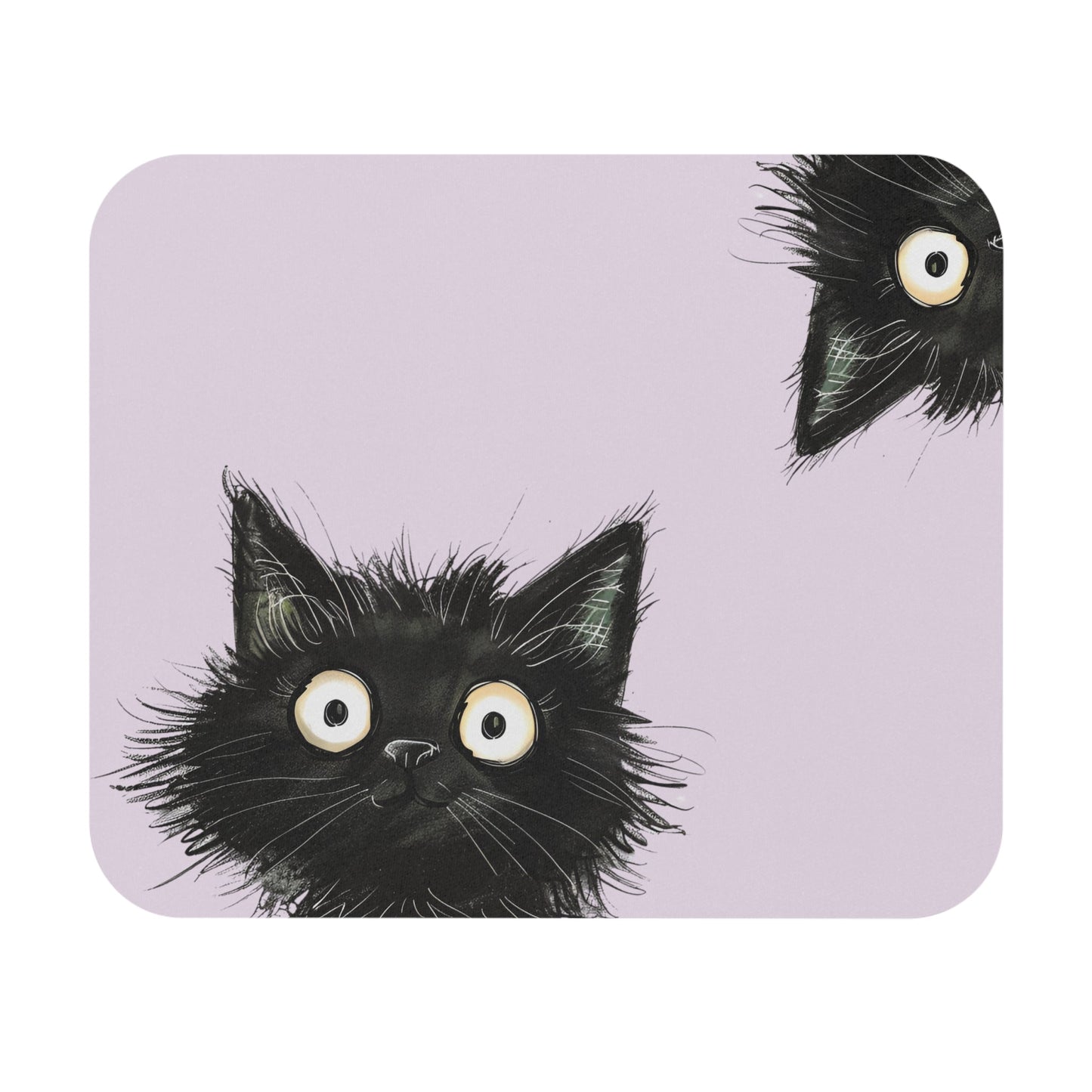 Inquisitive Ebony Feline Mouse Mat