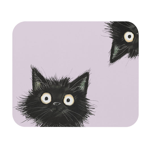 Inquisitive Ebony Feline Mouse Mat