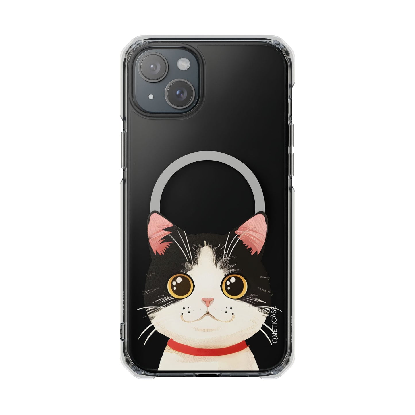 Clear Magnetic Tuxedo Cat Phone Case for iPhone Models
