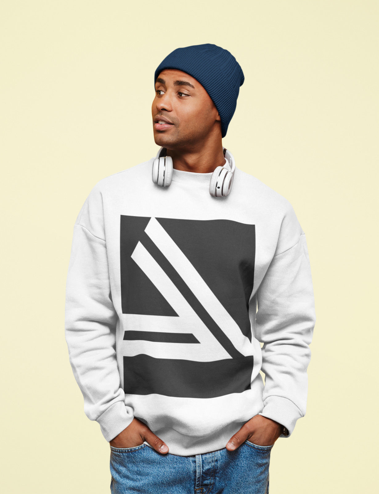 Double Logo Crewneck Sweatshirt for Men