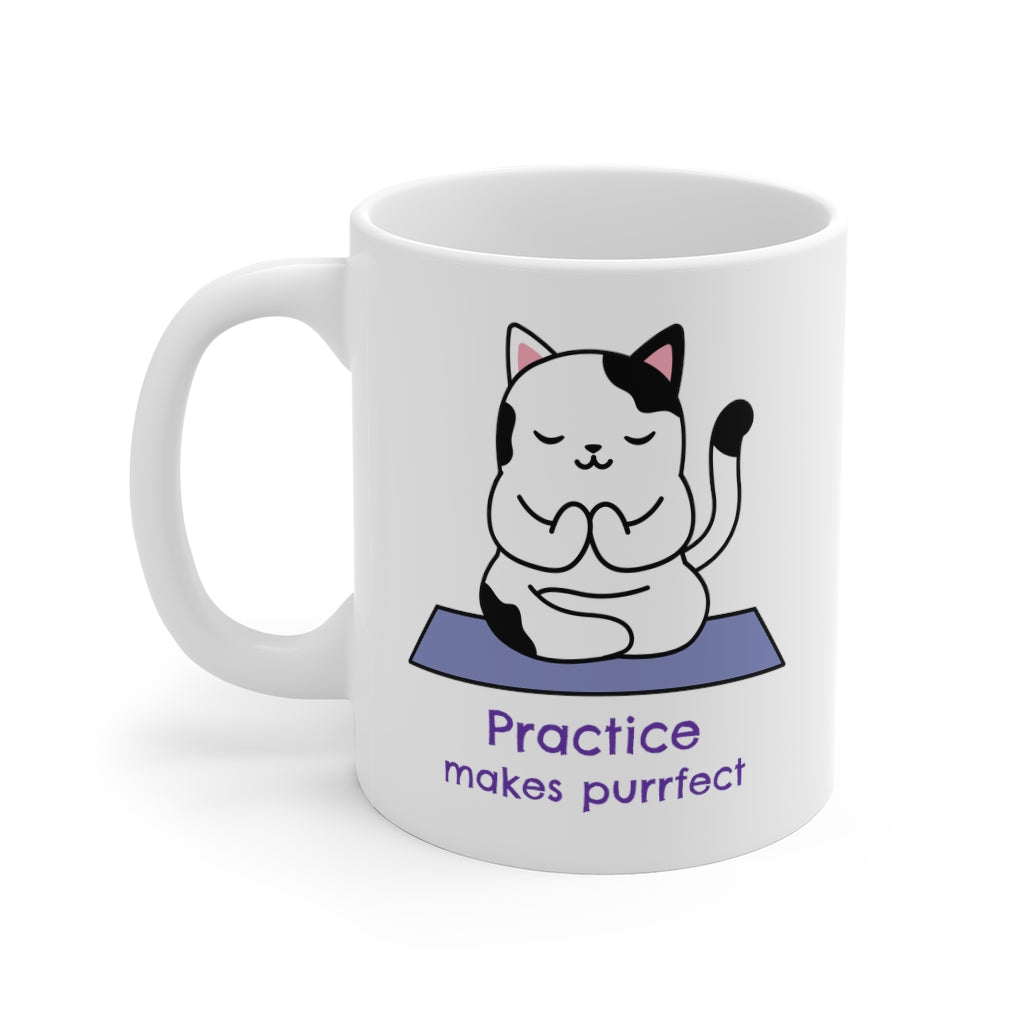Practice Makes Purrfect - Yoga Themed Mug