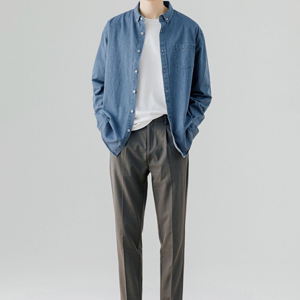 Relaxed Fit Men's Denim Top