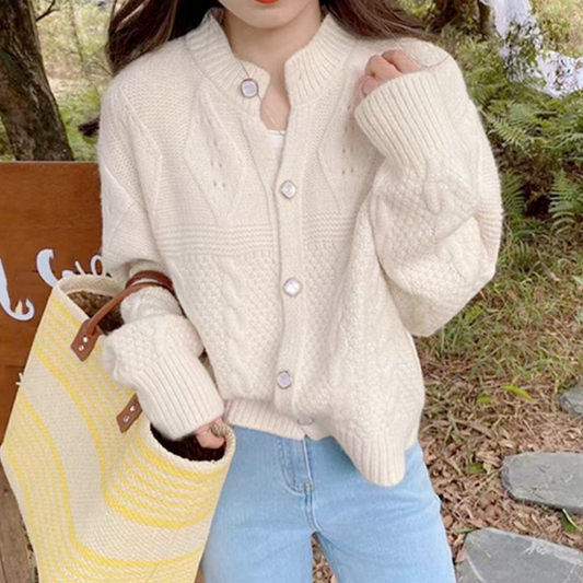 Patterned Women's Batwing Knit Cardigan