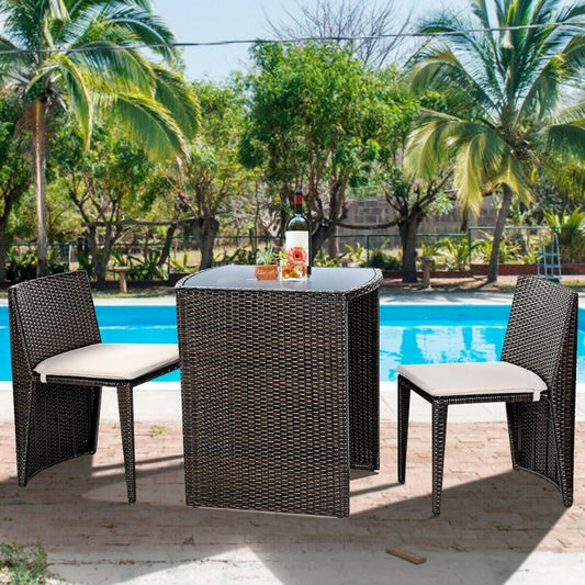 3 Piece Wicker Outdoor Patio Furniture Set