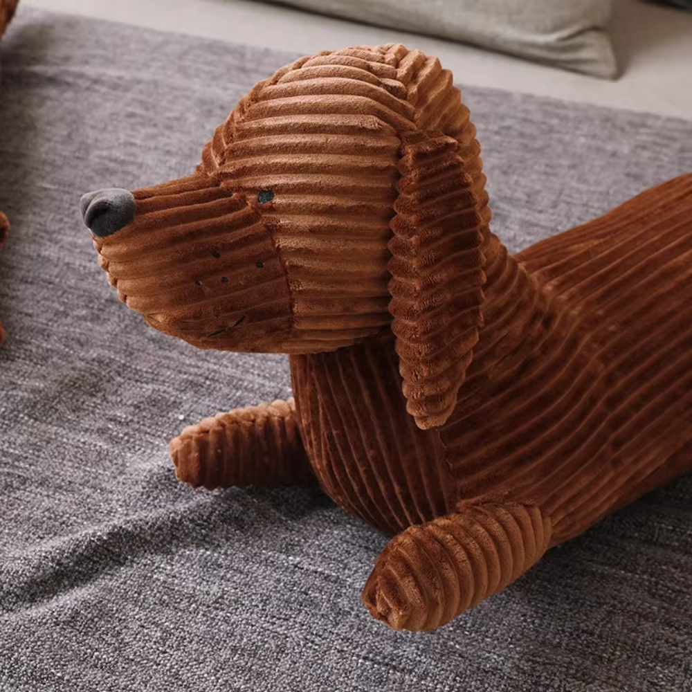 Plush Pillow Featuring a Cartoon Dachshund