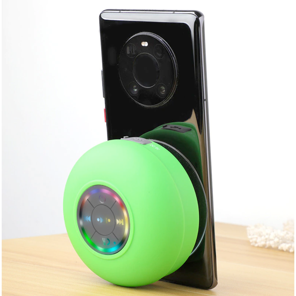 Compact Waterproof Bluetooth Speaker with RGB Lighting
