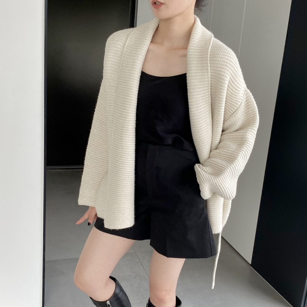 Kimono Style Cardigan with Waist Tie for Women