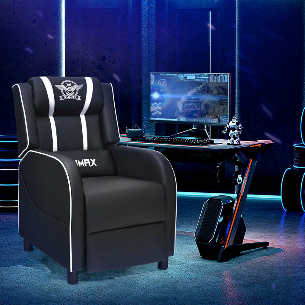 Massage Gaming Chair with Lumbar Support and Reclining Feature