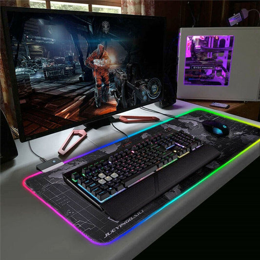 Map of the World Dragon RGB Gaming Mousepad