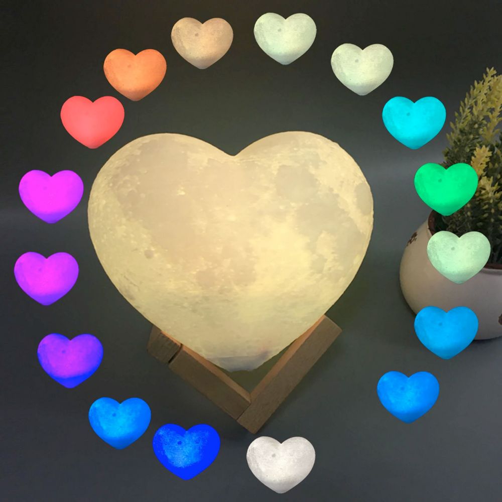 Moonlit Heart Touch Control LED Lamp