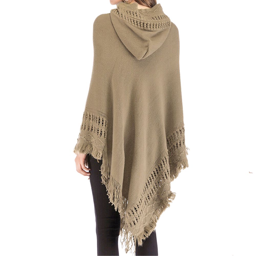 Women's Fringed Hooded Cape