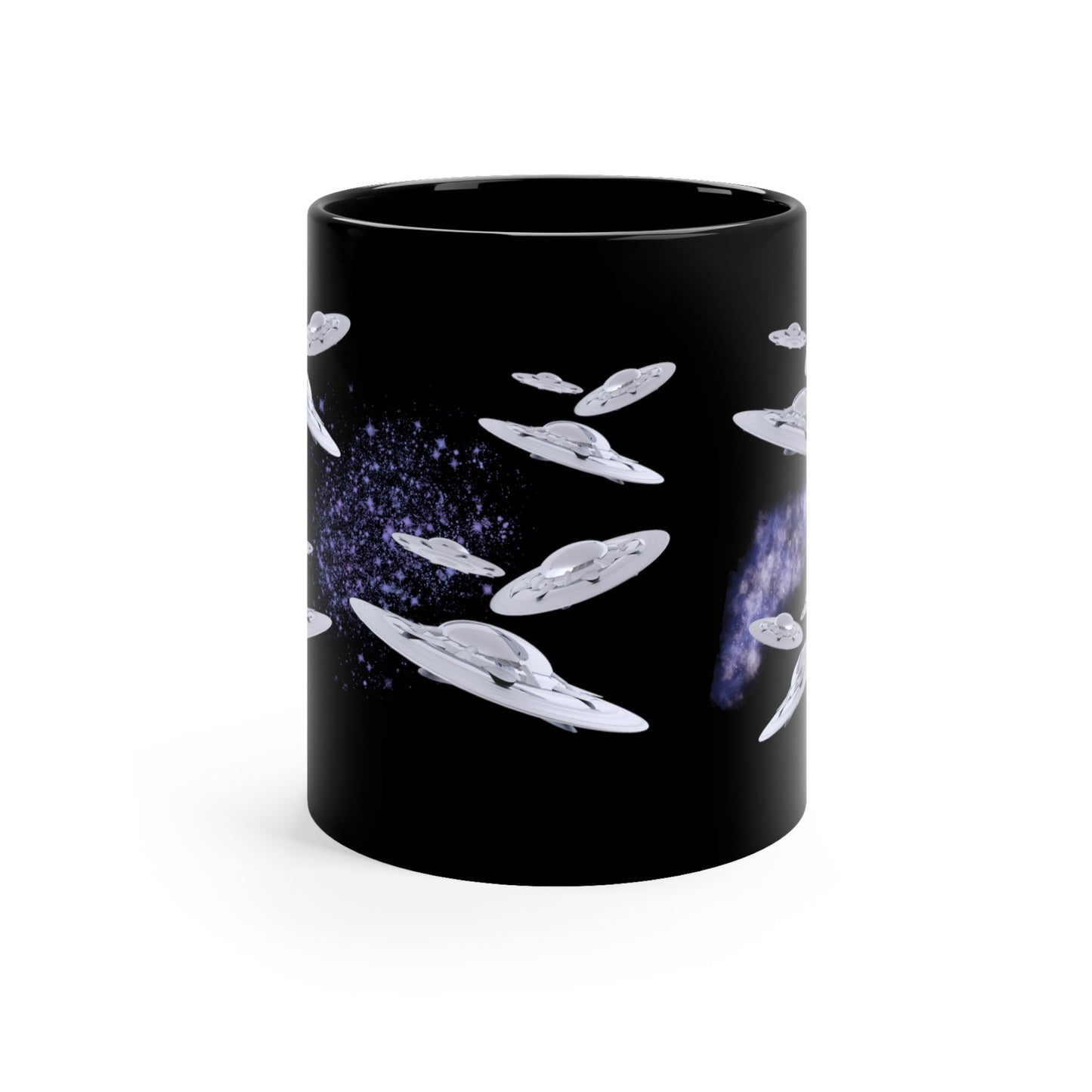 Black Flying Saucer Coffee Tea Mug