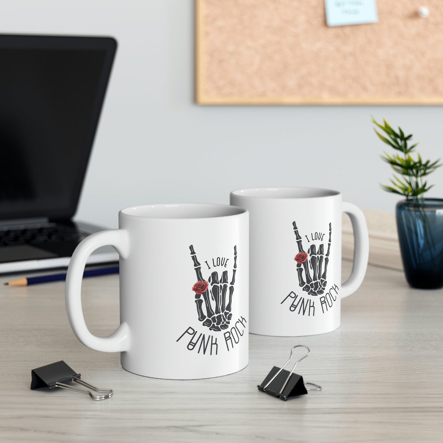 Punk Rock Skeleton Hand Mug