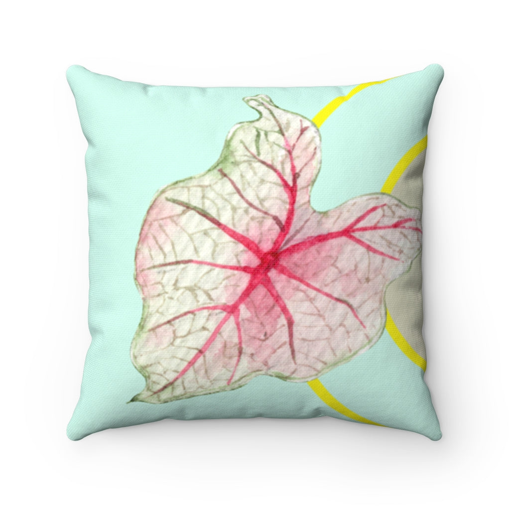 Square Pillow Home Decoration Accents - Green Leaf Design, Available in 4 Sizes